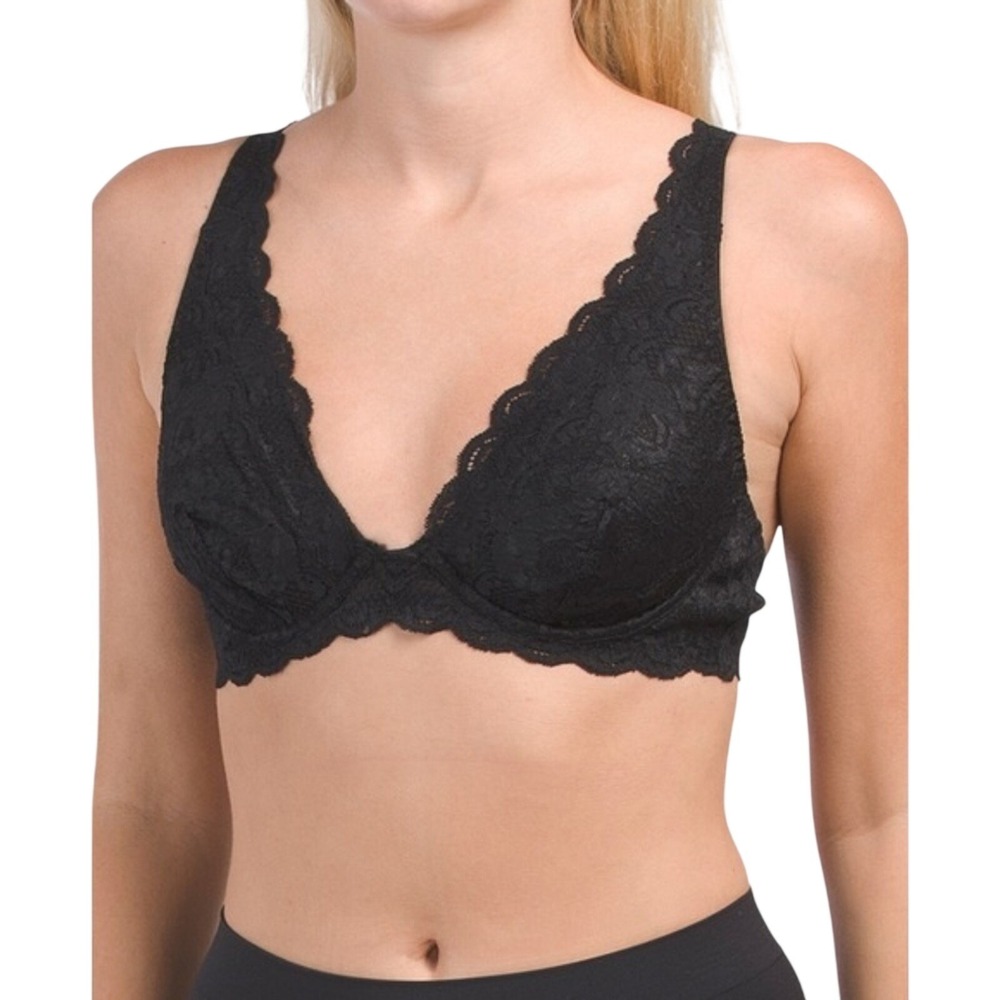 COSABELLA New Size 32C Never Lace Candie Plunge Underwire Bra Color Black
